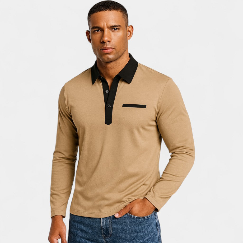 Failte | Men’s Long Sleeve Polo Slim Fit – Relaxed Elegance
