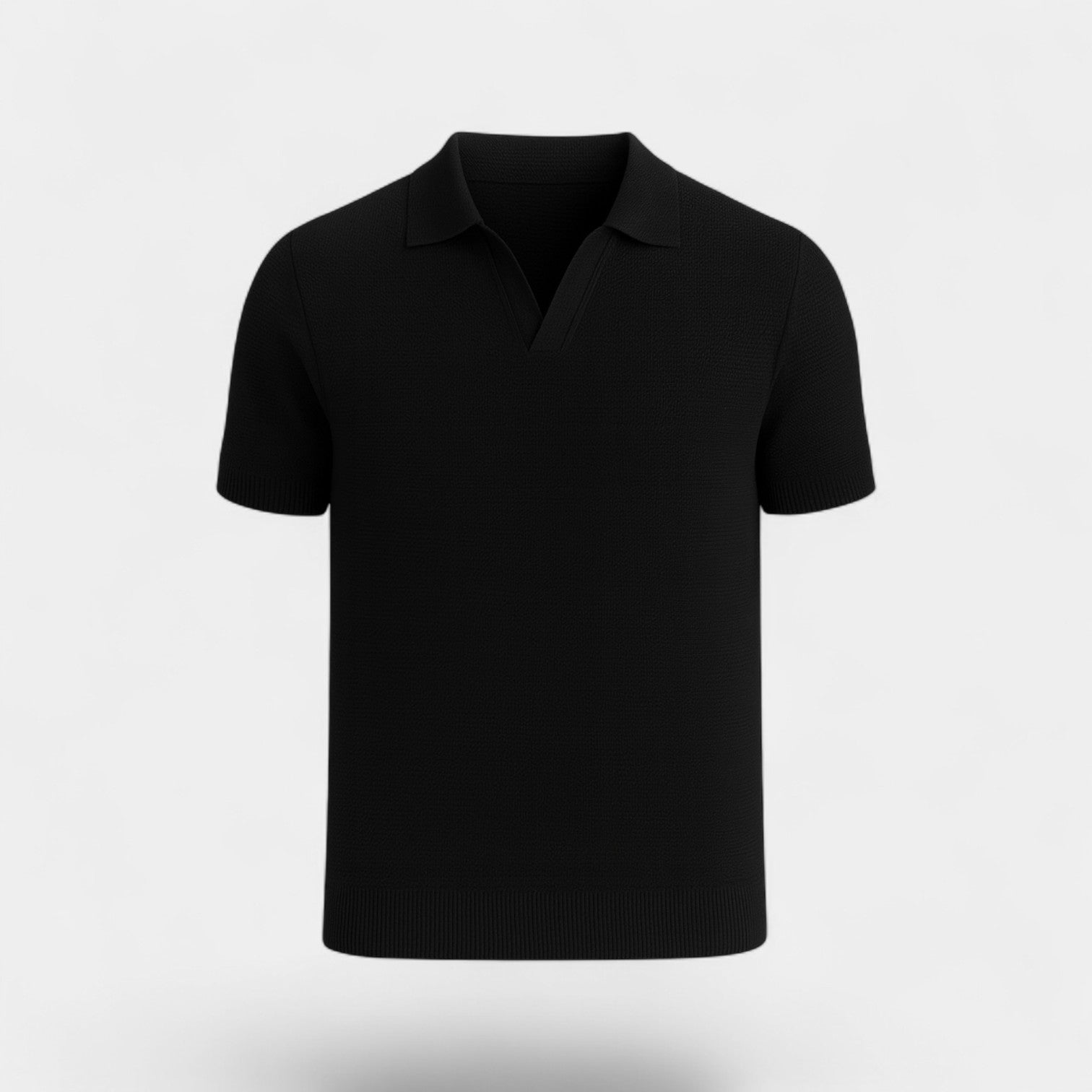 Failte | Men’s Slim Fit Knit Polo – Minimalist Button-Free Style