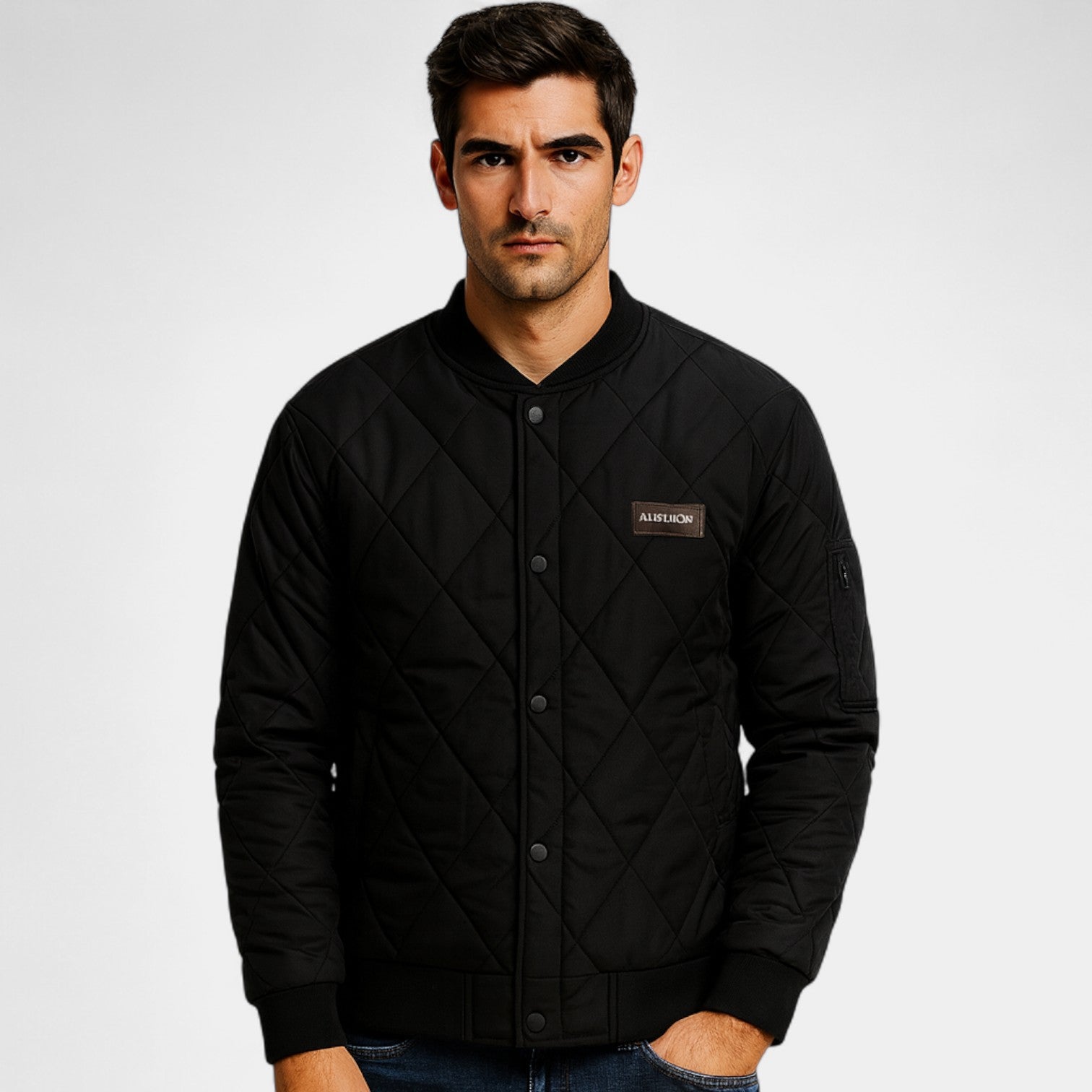 Failte | Cotton Quilted Jacket – Retro Diamond Pattern