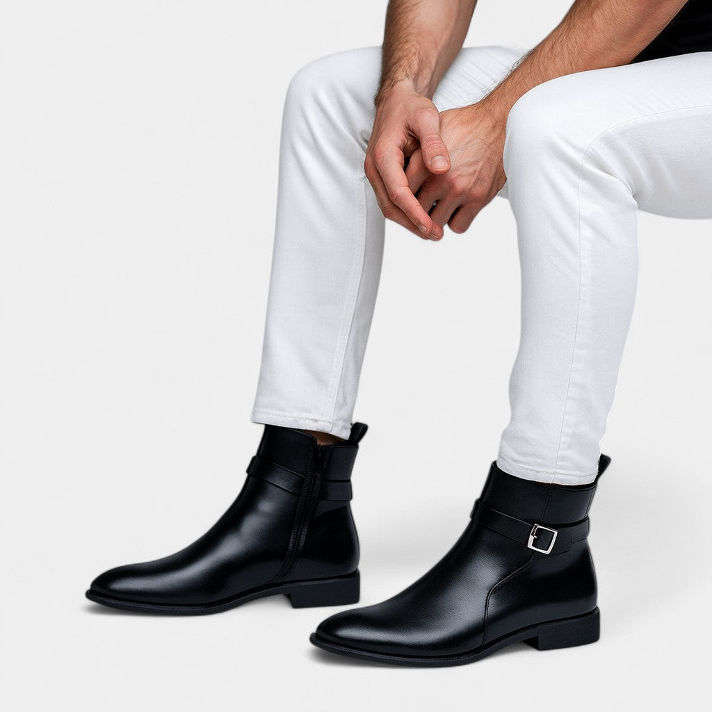 Failte | Men’s High Leather Boots – Minimalist British Style