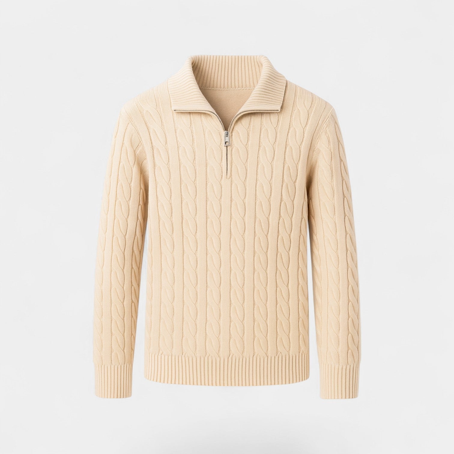 Failte | Men’s Quarter-Zip Cotton Knit – Refined Minimalist Daily Style